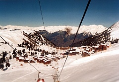 1996 - La Plagne 05 (Plagne-Bellecôte vue des télécabines)